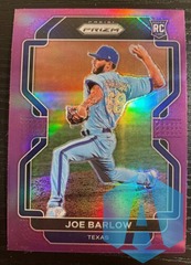 2022 Panini Prizm Joe Barlow #96 RC Purple Prizm Texas Rangers